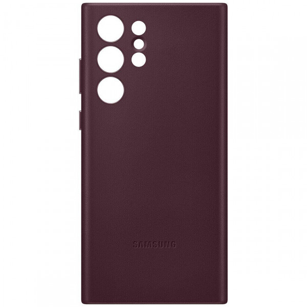 Чохол-накладка Samsung Leather Cover для Samsung Galaxy S22 Ultra SM-S908 Burgundy (EF-VS908LEEGRU)