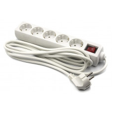 Фільтр живлення PowerPlant JY-1052/3 (PPSA08M30S5) 5 розеток, 3 м, білий, кульок