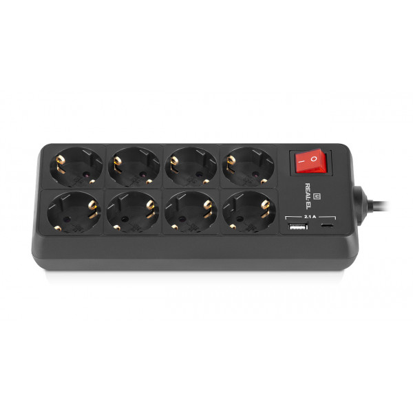 Фільтр живлення REAL-EL RS-Protect 805 3м Black (EL122300043)