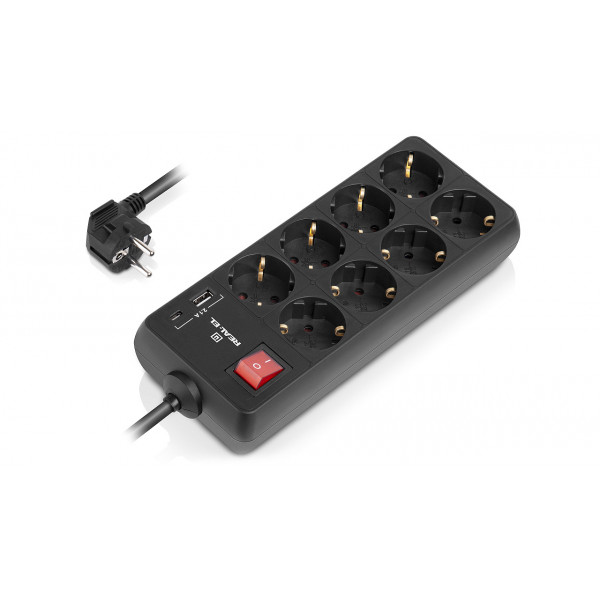 Фільтр живлення REAL-EL RS-Protect 805 3м Black (EL122300043)