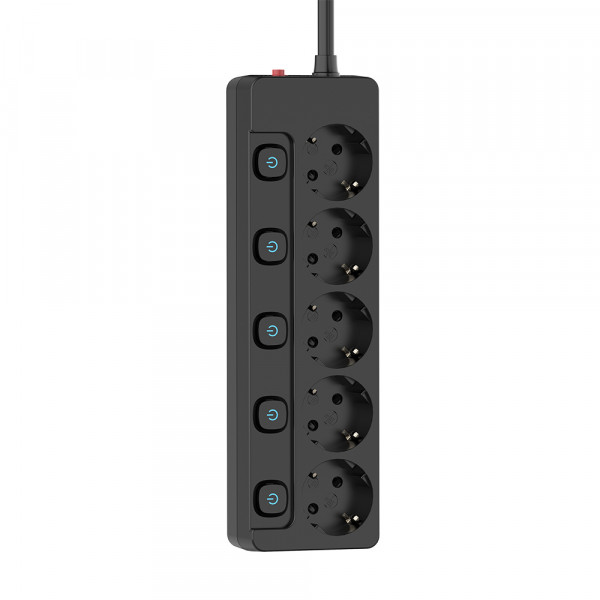 Фільтр живлення СolorWay (CW-PSEA52SBK) 5 розеток, 2м, Black
