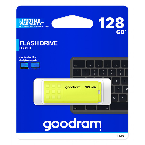 Флеш-накопичувач USB2.0 128GB Goodram UME2 Yellow (UME2-1280Y0R11)