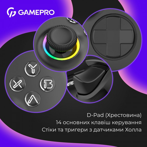 Геймпад GamePro із зарядною станцією GPX13BDOC Black