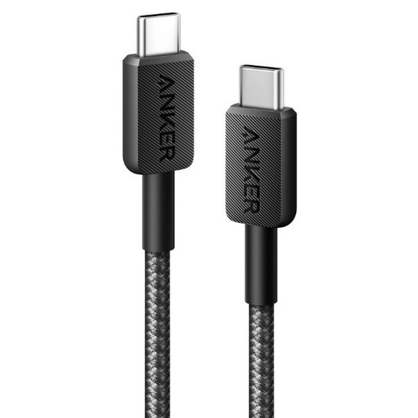 Кабель Anker 322 USB-C - USB-C, 1.8 м, Black (A81F6G11)