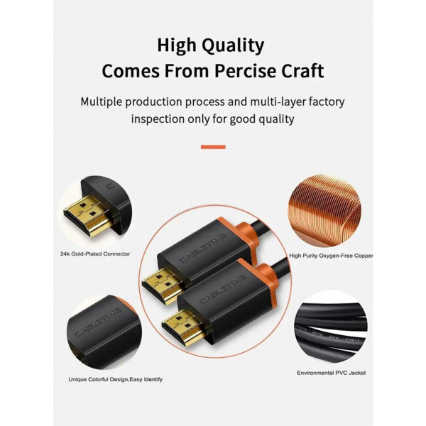 Кабель Cabletime HDMI - HDMI V 2.0 (M/M), 3 м, Black (CH23N)