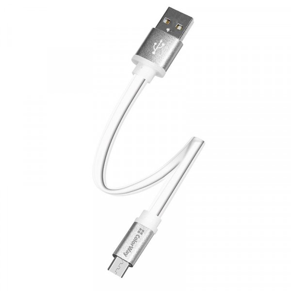 Кабель ColorWay USB - micro USB (M/M), 0.25 м, White (CW-CBUM-MUM25W)