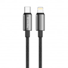 Кабель ColorWay USB Type-C - Lightning (M/M), zinc alloy braided, 3А, 2 м, Black (CW-CBPDCL099-BK)