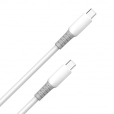Кабель ColorWay USB Type-C - USB Type-C (M/M), liquid silicone, 3А, 1 м, White (CW-CBPDCC093-WT)