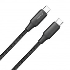 Кабель ColorWay USB Type-C - USB Type-C (M/M), TPE embossed, 3А, 1 м, Black (CW-CBPDCC101-BK)