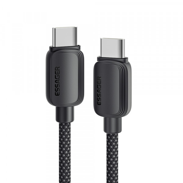 Кабель Essager Breeze USB Type-C - USB Type-C (M/M), 100W, 1 м Black (EXCTT1-WL01-P)
