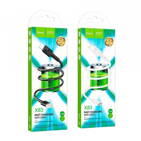 Кабель Hoco X83 USB - Lightning (M/M), 1 м, Black (6931474770868)