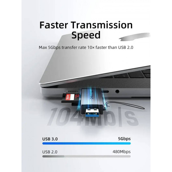 Кардрідер Cabletime USB3.0 A + USB Type-C, SD/TF, 5Gbps (CD40G)