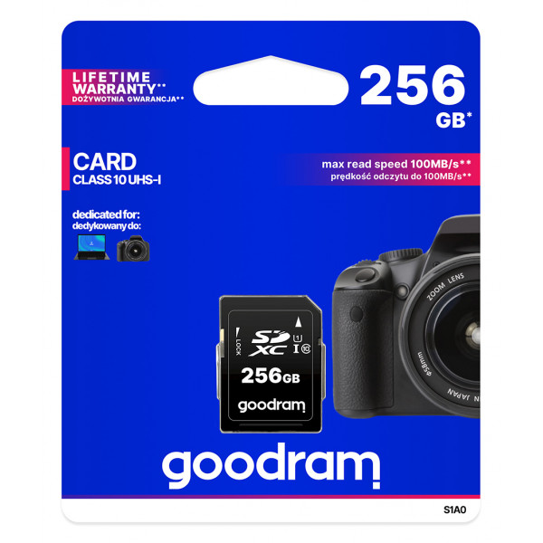 Карта пам`ятi SDXC 256GB UHS-I/U3 Class 10 Goodram R100/W10MB/s (S1A0-2560R12)
