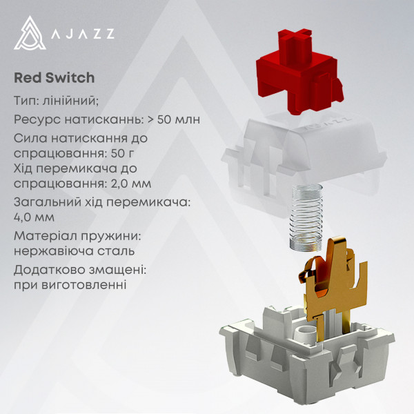 Клавіатура Ajazz NK68 Red Switch White USB-C (NK68-R-S-W)