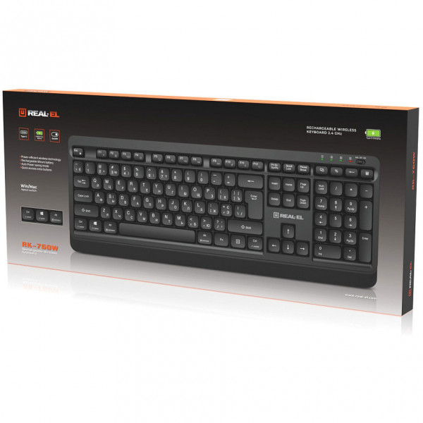 Клавіатура бездротова REAL-EL RK-760W Black