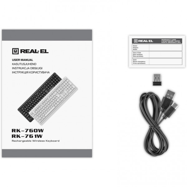 Клавіатура бездротова REAL-EL RK-760W Black