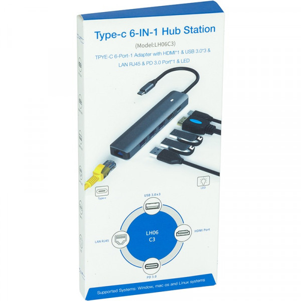 Концентратор USB Type-C Blueendless Space Grey (CA913909)