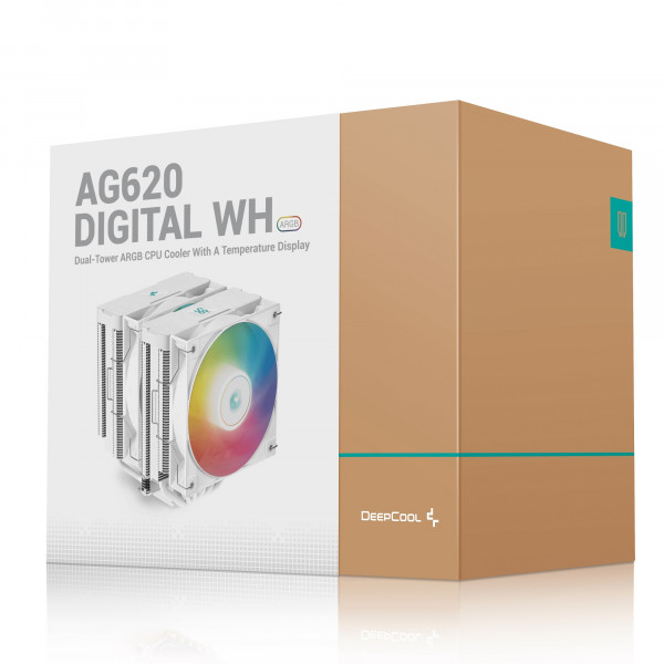 Кулер процесорний DeepCool AG620 Digital WH ARGB (R-AG620-WHADMN-G-2)