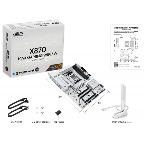 Материнська плата Asus X870 Max Gaming WiFi7 White Socket AM5