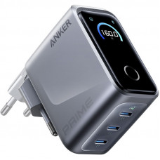 Мережевий зарядний пристрій Anker GaN Prime Charger 160W, 3xUSB-C, Display Silver (A2687341)