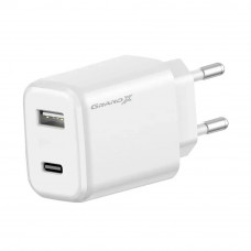 Мережевий зарядний пристрій Grand-X Fast Charge (1хUSB, 1хTypeC, 20W) White (CH-890)