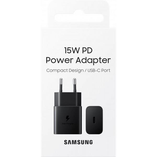 Мережевий зарядний пристрій Samsung EP-T1510X Black, 1хUSB Type-C, 15W (EP-T1510NBEGEU)