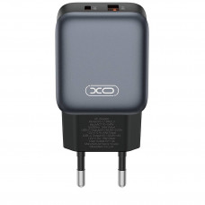 Мережевий зарядний пристрій XO L154 (1USB-С, 1USB, 3А) PD, QC 3.0 Black (L154.black)