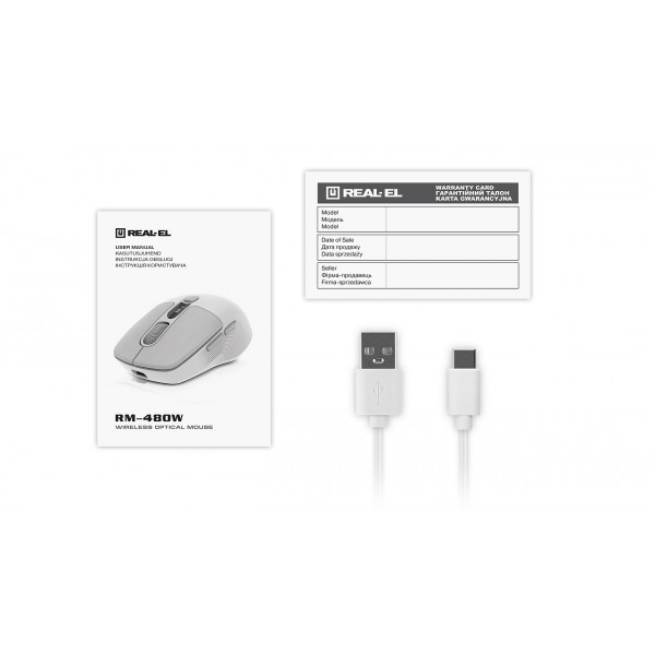 Миша бездротова REAL-EL RM-480W White