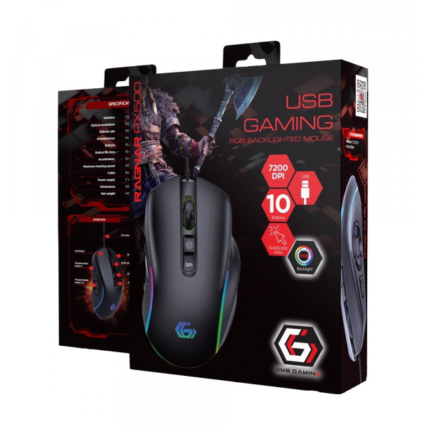 Миша Gembird MUSG-RAGNAR-RX500 Black