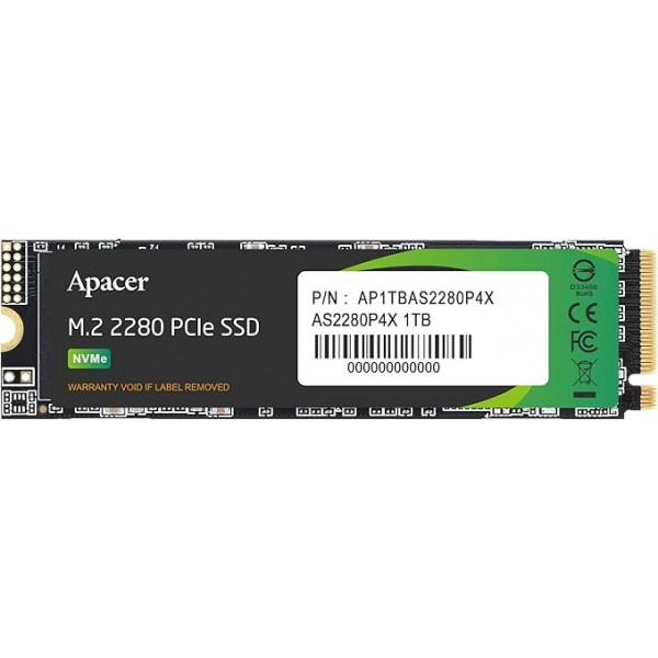 Накопичувач SSD 1TB Apacer AS2280P4X M.2 PCIe 3.0 3D TLC (AP1TBAS2280P4X-1)