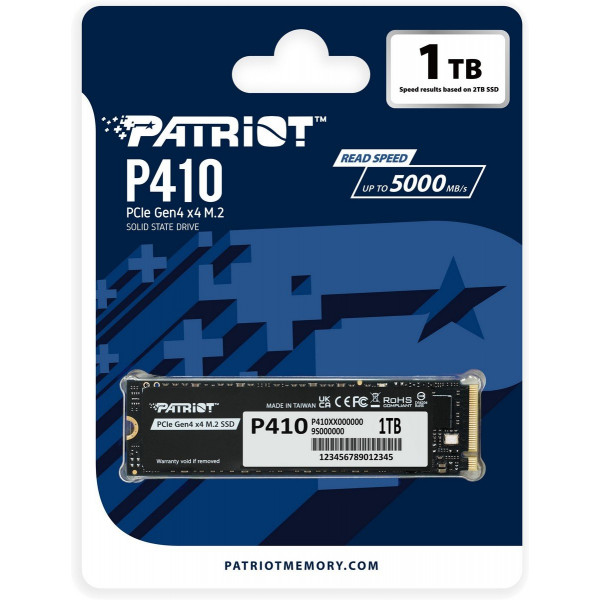 Накопичувач SSD 1TB Patriot P410 M.2 2280 PCIe NVMe 4.0 x4 TLC (P410P1TBM28H)