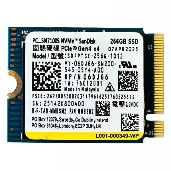 Накопичувач SSD 256GB SanDisk PC SN7100S M.2 2230 PCIe 4.0 x4 TLC (SDFPTSK-256G)