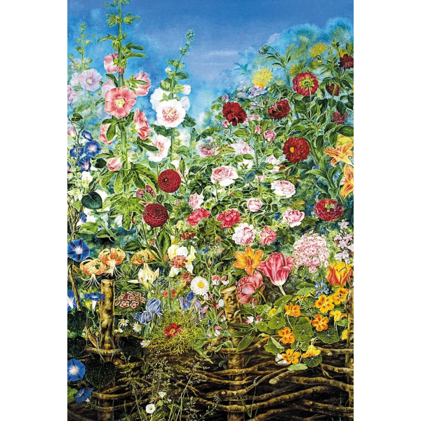 Пазл UkrainianPuzzles Квіти за тином. Катерина Білокур