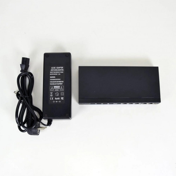 POE комутатор ATIS PoE-1010-8P/250m/8L