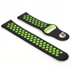 Ремінець BeCover Vents Style для Xiaomi iMi KW66/Mi Watch Color/Watch S1 Active/Haylou LS01/LS05 Black-Green (705802)