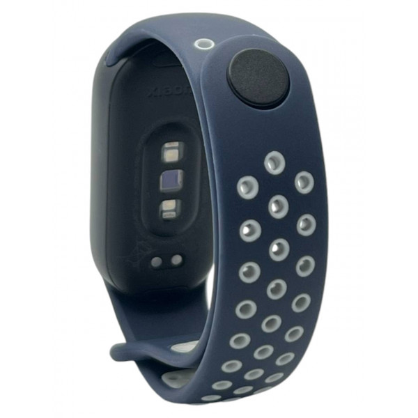 Ремінець BeCover Vents Style для Xiaomi Mi Smart Band 9 Blue White (711987)