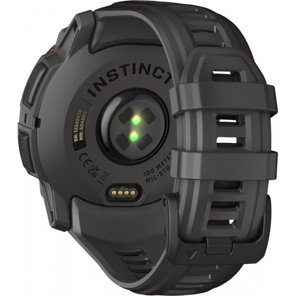 Смарт-годинник Garmin Instinct 3 50mm Solar Black with Charcoal Silicone Band (010-02935-40)