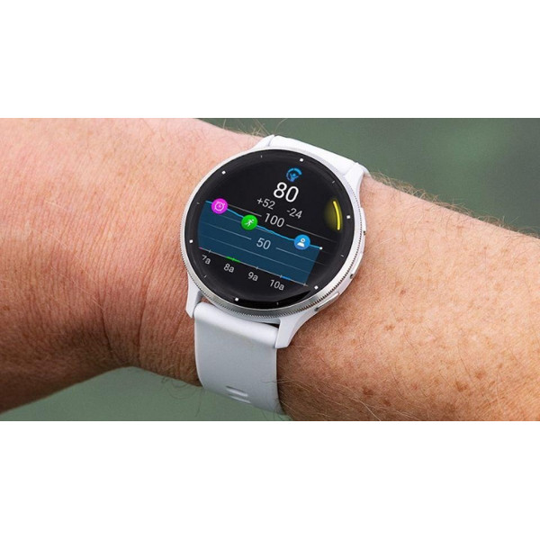 Смарт-годинник Garmin Venu 3 Silver Stainless Steel Bezel with Whitestone Case and Silicone Band (010-02784-50)