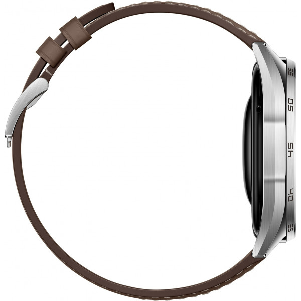 Смарт-годинник Huawei Watch GT 6 46mm Steel with Brown Composite Leather Strap (55020FTW)