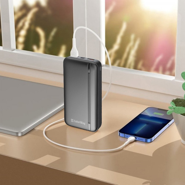 Універсальна мобільна батарея ColorWay Portable Charger 20000mAh Black (CW-PB200LPB4BK-PD)