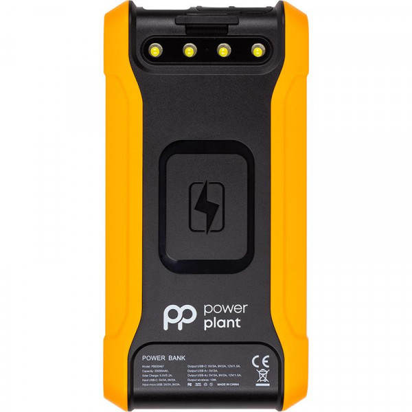 Універсальна мобільна батарея PowerPlant 20000mAh, Wireless, Solar panel (PB930487)