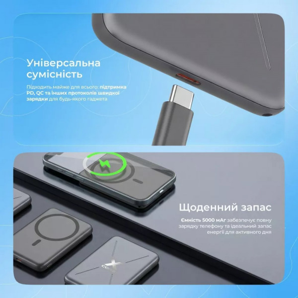 Універсальна мобільна батарея Proove X-Core 20W 5000mAh Silver/White (PNXC20010006)
