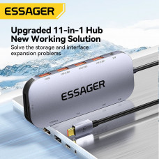 USB-хаб Essager Marble Harp 11 in 1 USB-C Hub (EHB11-FQ0G-Z)