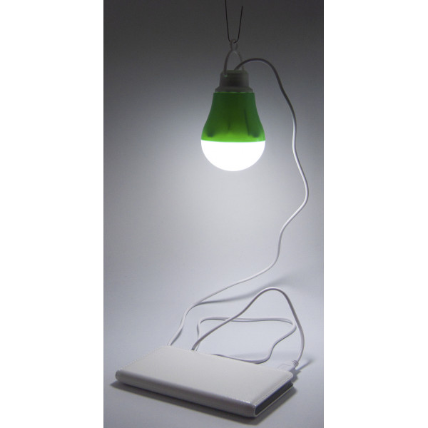 USB-світильник з LED-лампочкою Dengos, шнур ~1м, 5V, 5W, Green (LED-BULB-5V5W-GREEN)