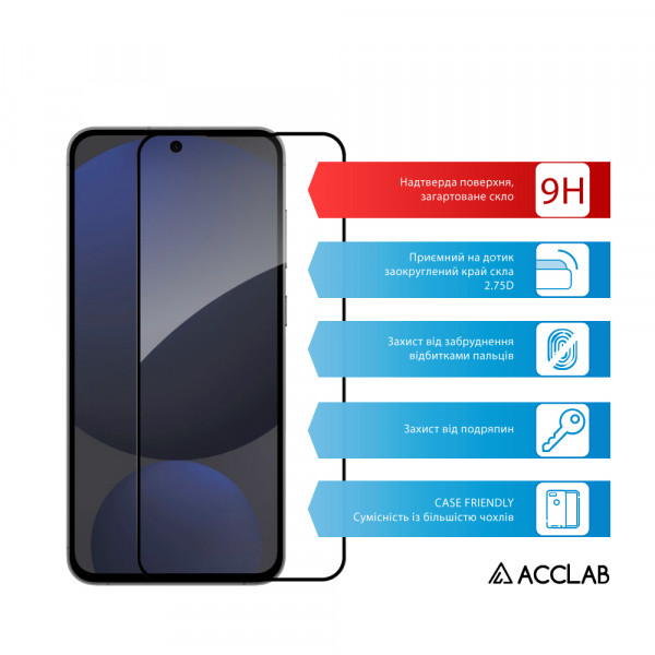 Захисне скло ACCLAB Full Glue для Samsung Galaxy S24 FE SM-S721 Black (1283126594830)