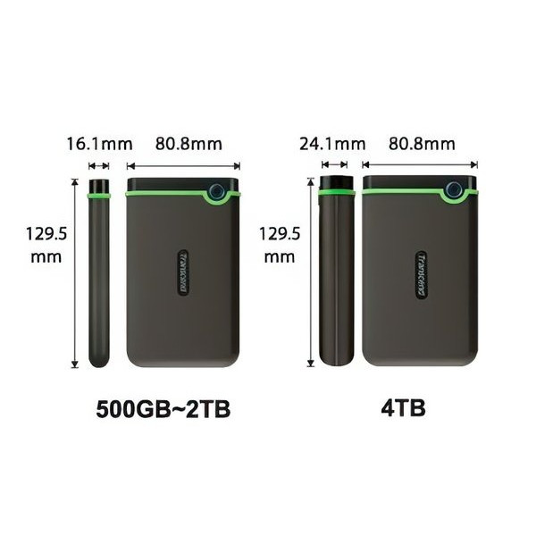 Зовнiшнiй жорстий диск 2.5" USB 4.0TB Transcend StoreJet 25M3 Iron Gray Slim (TS4TSJ25M3S)