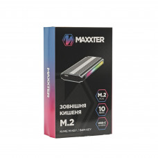 Зовнішня кишеня Maxxter M.2 NVMe PCIe, USB 3.1 Type-C Gen2, RGB, Metal, Black (EHDE-2280SRGB-01)
