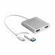 Адаптер J5create USB-C/A - 2 HDMI (M/F), Silver (JCA365-N)
