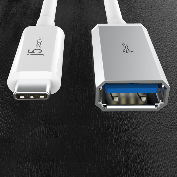 Адаптер J5create USB-C - USB (M/F), 0.1 м, White (JUCX05-N)