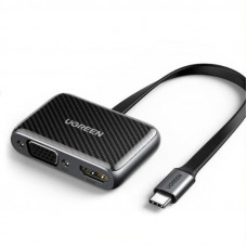 Адаптер Ugreen CM303 HDMI+VGA - USB Type-C (F/M), Black (70549)